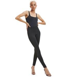 Good American scuba skinny pull on pants black sz M